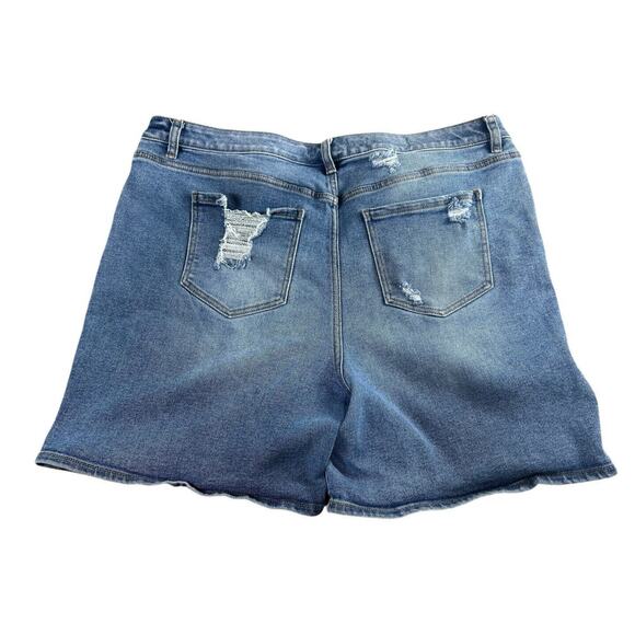 Lane Bryant Signature Fit Boyfriend Midi Denim Short Sz 20 Essential Stretch - Picture 6 of 6